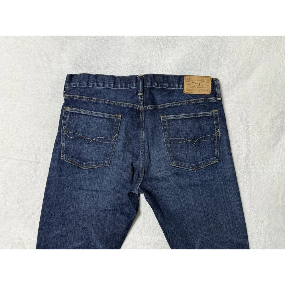 Polo Ralph Lauren Sullivan Slim Jeans Mens‎ 34x33 Dark Wash Denim Button Fly